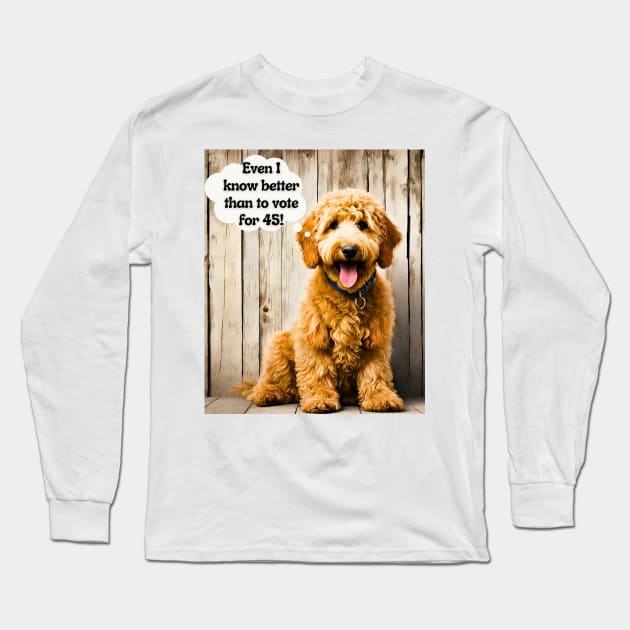 Ridin' with Biden Goldendoodle Long Sleeve T-Shirt by Doodle and Things